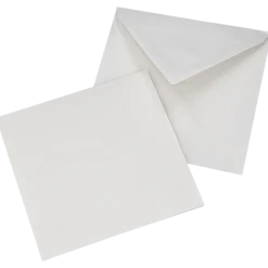 Kvadrat kort o kuvert 5-p, vit
