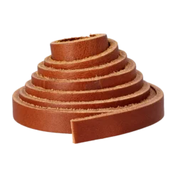 Läderrem med skarv cognac, 10 mm