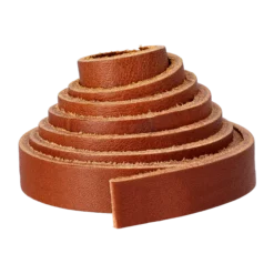 Läderrem med skarv cognac, 15 mm