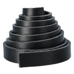 Läderrem med skarv svart, 15 mm