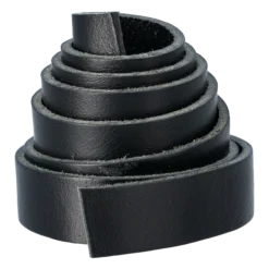 Läderrem med skarv svart, 20 mm