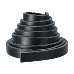Läderrem med skarv svart, 10 mm