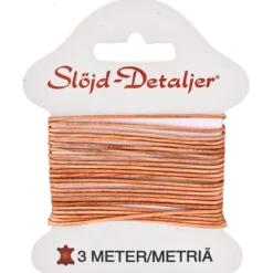 Läderrem 1 mm 3 m, natur