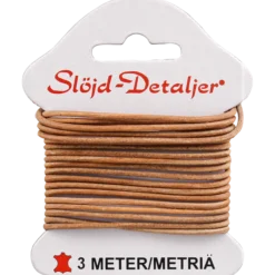Läderrem 2 mm 3 m, natur