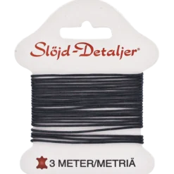 Läderrem 1 mm 3 m, svart