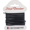 Läderrem 2 mm 3 m, svart