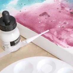 Liquitex ink, titanium white (opaque)