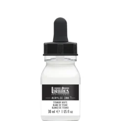 Liquitex ink, titanium white (opaque)