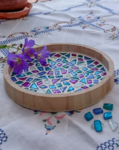 Mosaikmixar, blå/vit