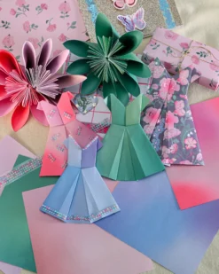 Origami papper, neonorange