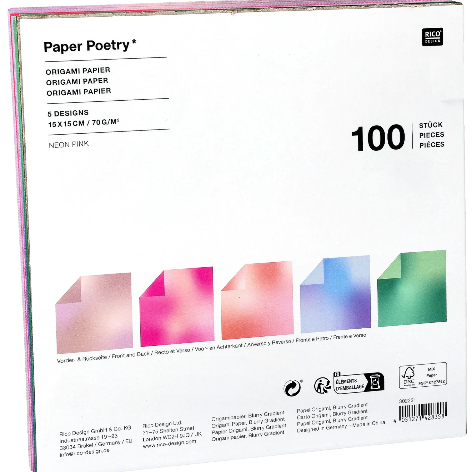 Origami Papper Neon Pink