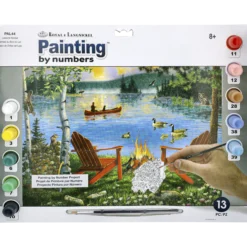 Painting by numbers, lakeside retreat