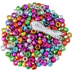 Plastpärlor, metallic