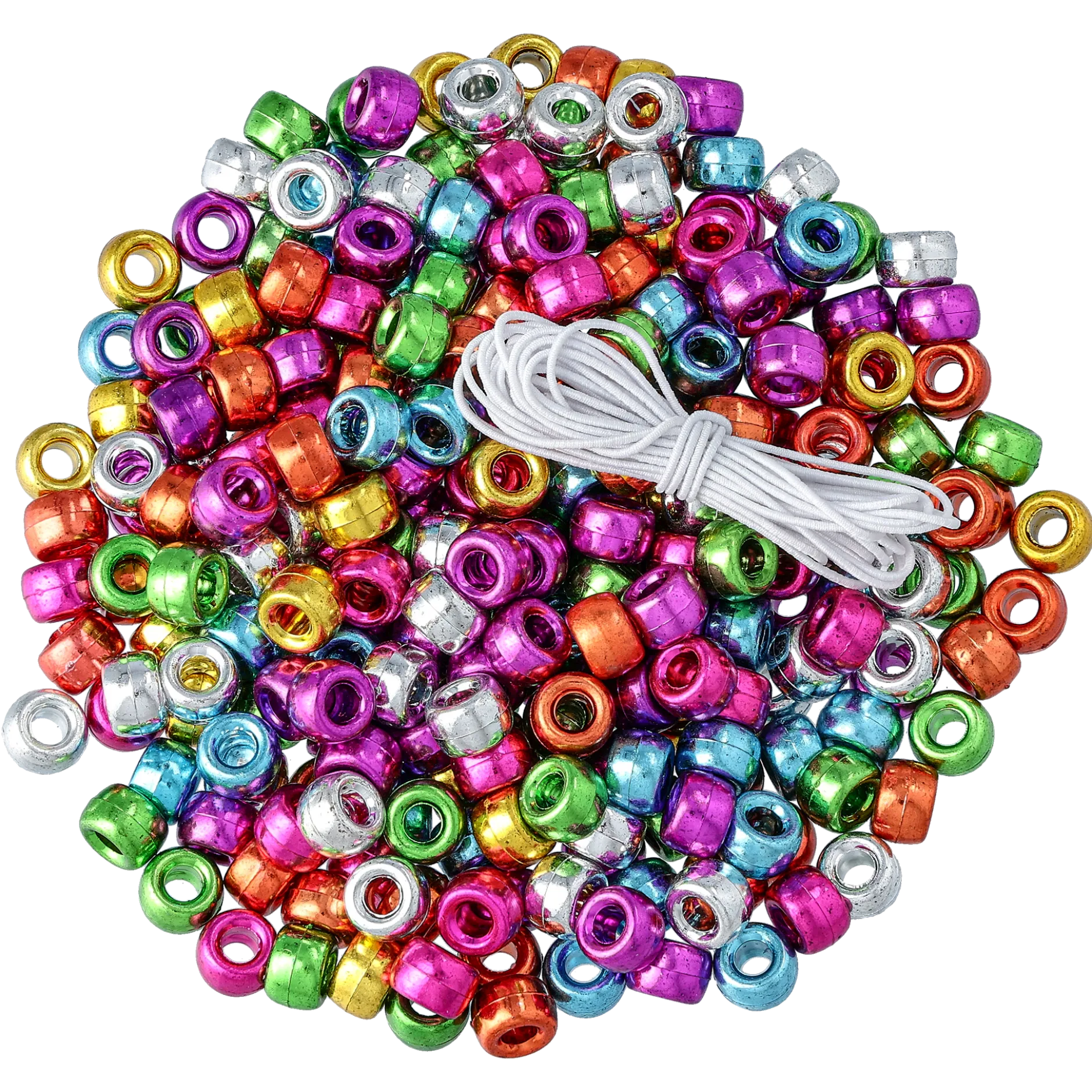 Plastpärlor, metallic