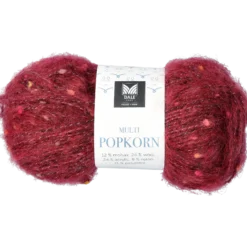 Popkorn blandgarn, bordeaux