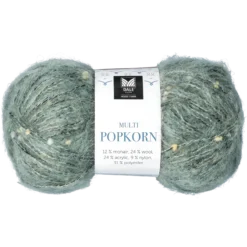 Popkorn blandgarn, dimgrön