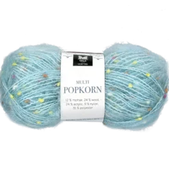 Popkorn blandgarn, ljus turkos