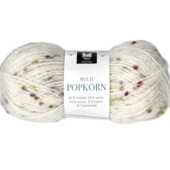 Popkorn blandgarn, vit