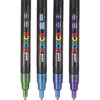 Posca PC3 glitter set, kalla kulörer