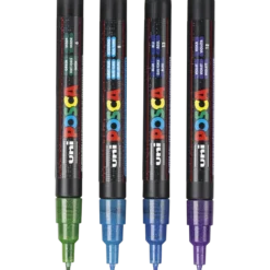 Posca PC3 glitter set, kalla kulörer