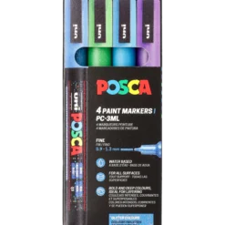 Posca PC3 glitter set, kalla kulörer
