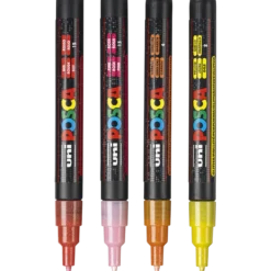 Posca PC3 glitter set, varma kulörer