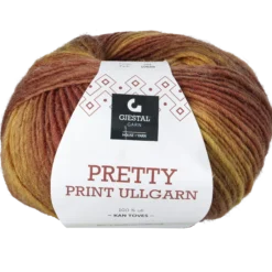 Pretty ullgarn, gul print
