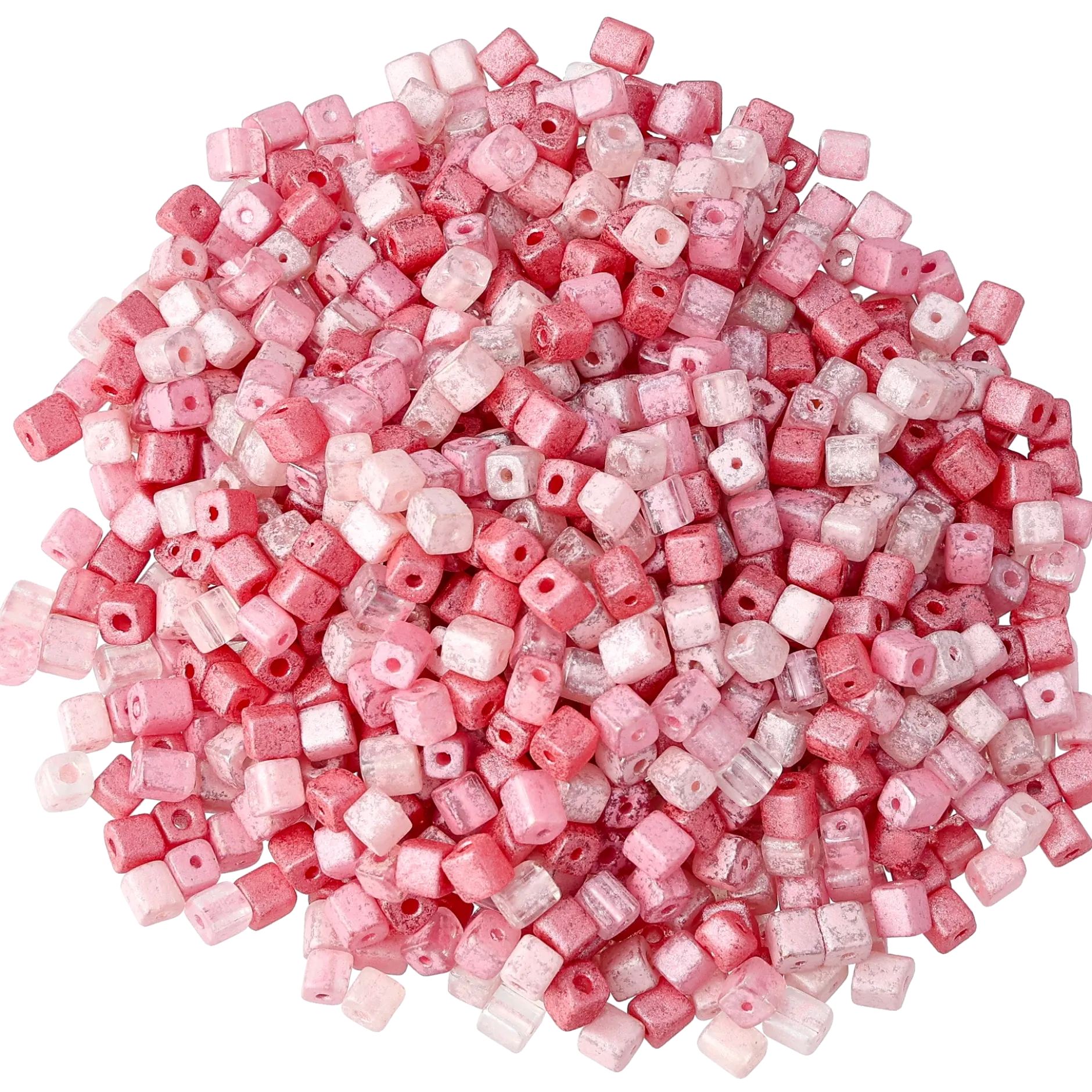 Pärlmix rosa kuber
