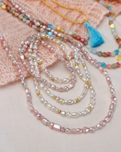 Pärlmix Soul, silver/rosa