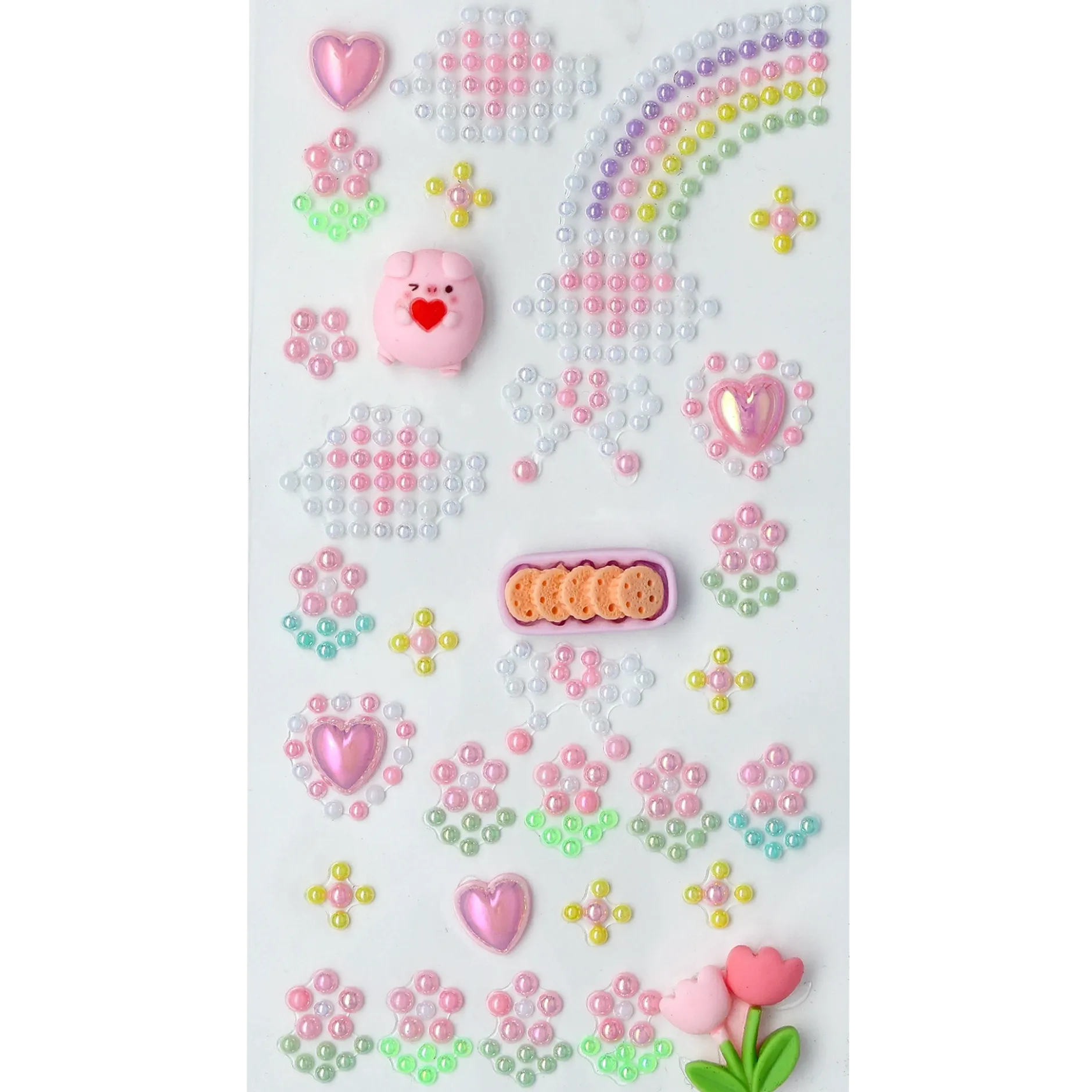 Pärl stickers, rosa