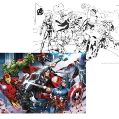 Pussel 2 i 1, Marvel 108 bitar