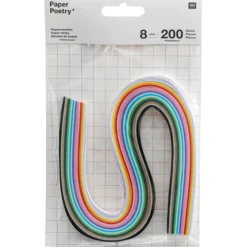 Quilling pappersremsor basfärger, 8 mm