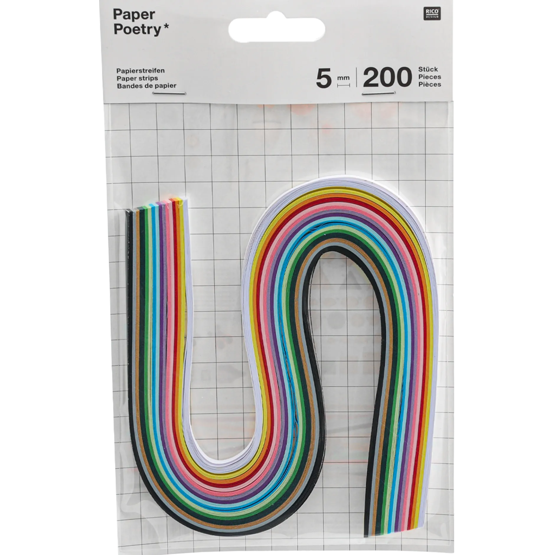 Quilling pappersremsor basfärger, 5 mm
