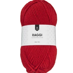 Raggi, sockgarn, röd