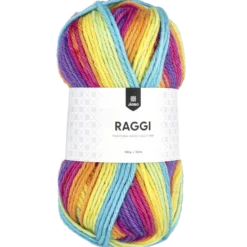 Raggi, sockgarn, regnbågsfärgad