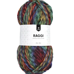 Raggi, sockgarn, regnbågstwist
