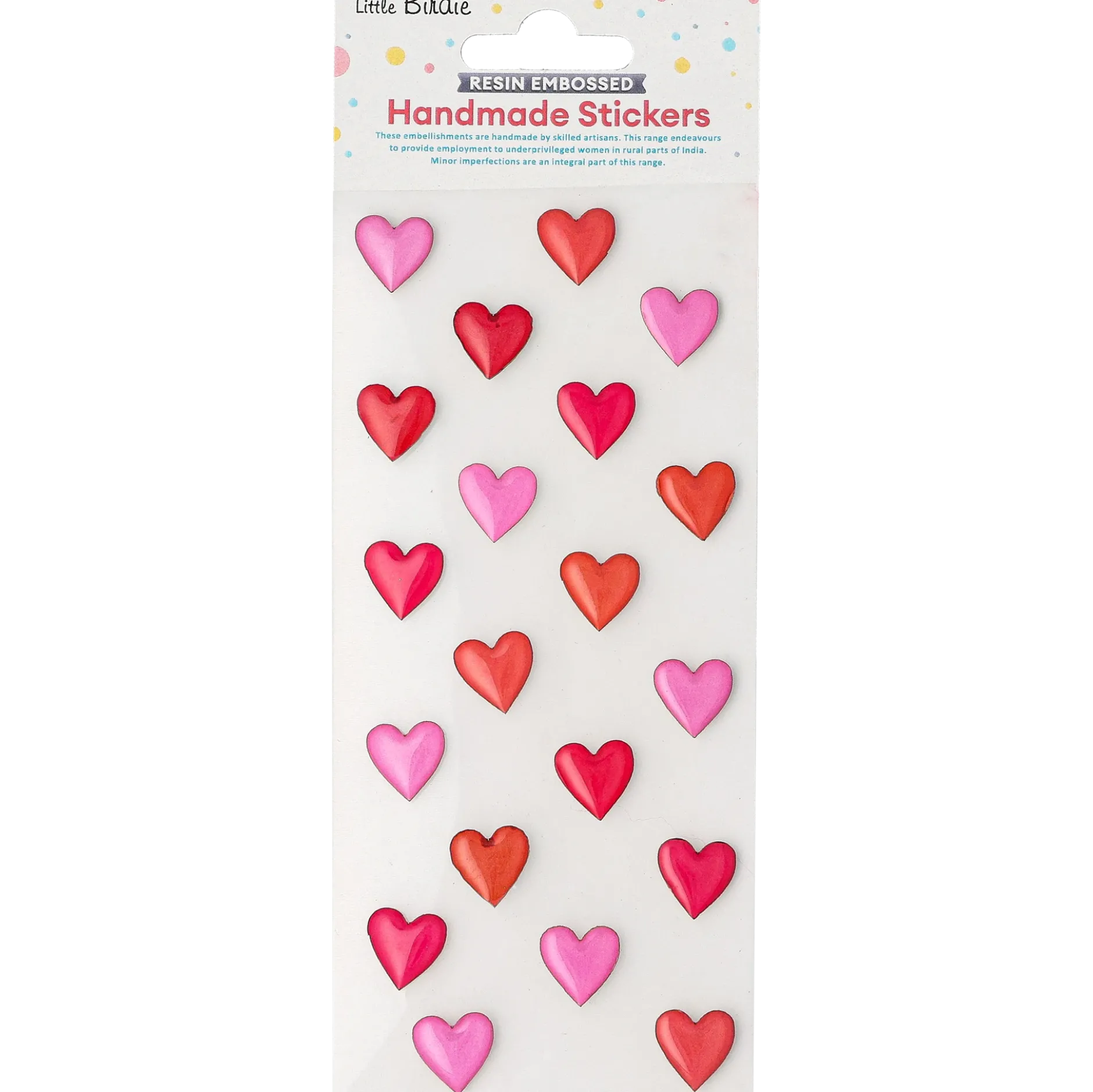 Resin stickers hjärtan
