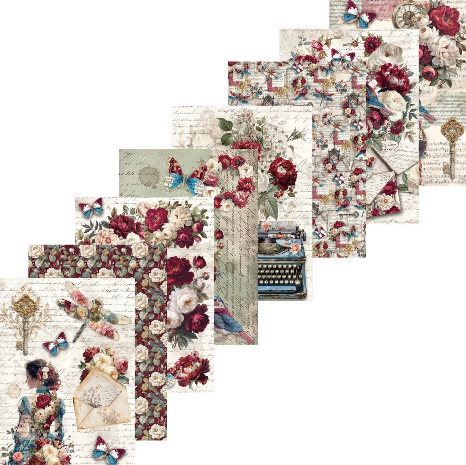 Rispapper A5 Mixed set Bohemian Burgundy
