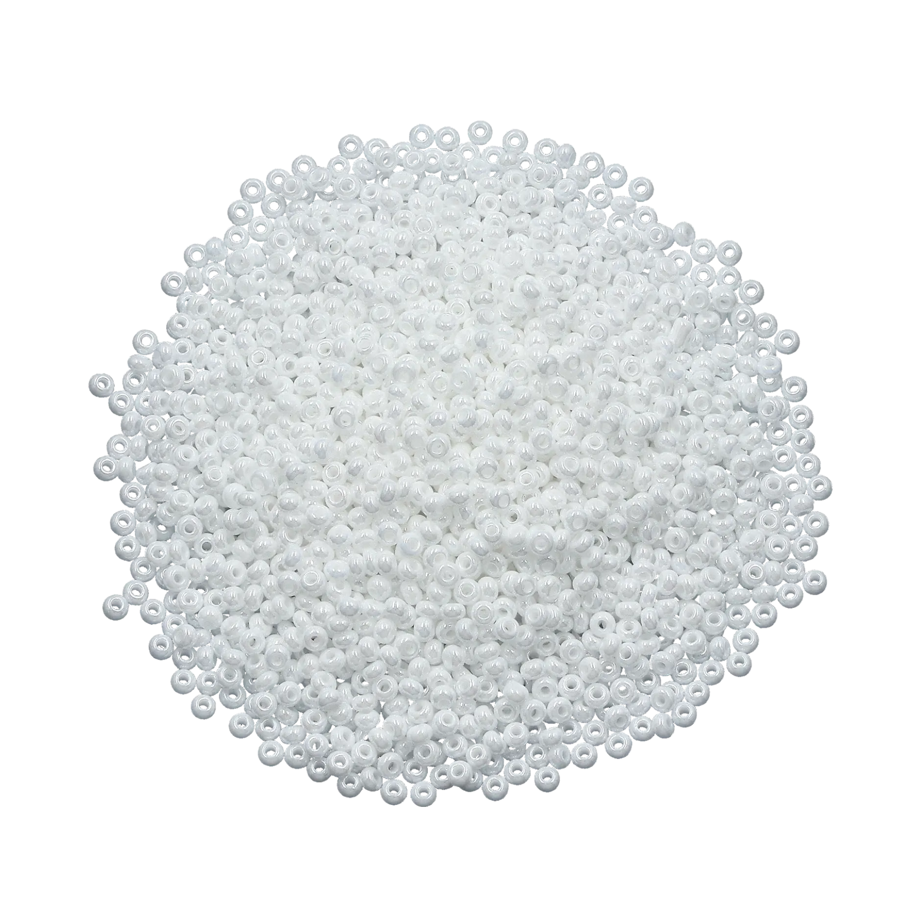 Rocaillespärlor 9/0, pärlemorvit