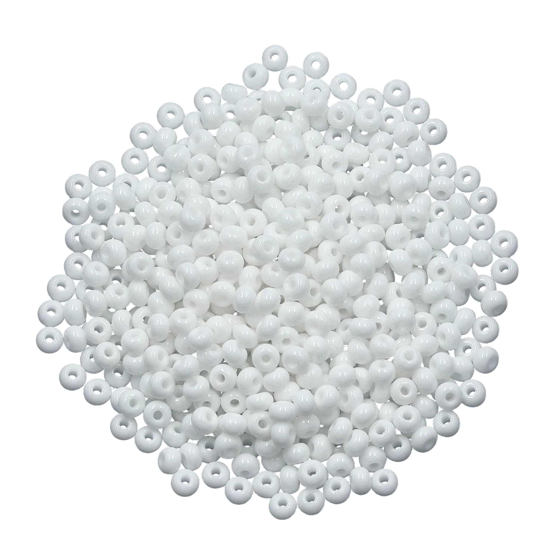 Rocaillespärlor 6/0, vit opak