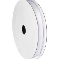 Satinband dubbelsidigt, vit