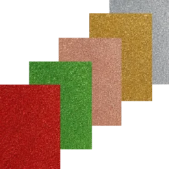 Självhäftande glitterpapper julfärger