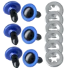Säkerhetsögon 12 mm 3 par, blå
