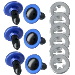 Säkerhetsögon 12 mm 3 par, blå