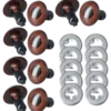 Säkerhetsögon 8 mm 5 par, brun