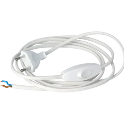Sladdställ bordlampa vit 2,5 m, 1 st
