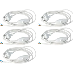 Sladdställ bordlampa vit 2,5 m, 5 st