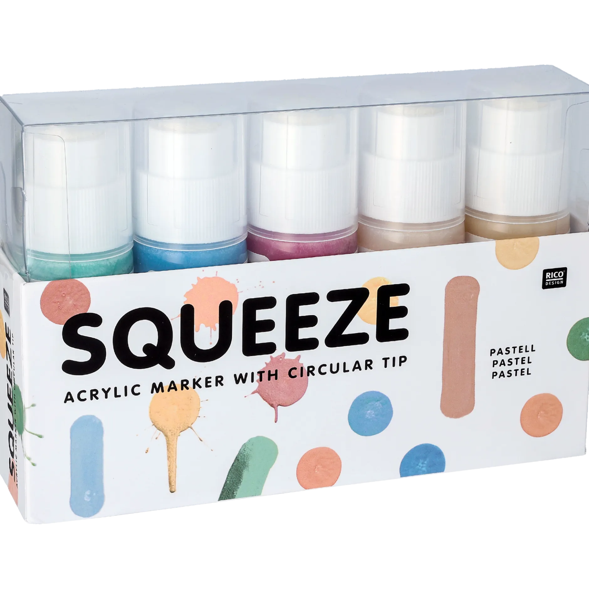 Squeeze akrylpennset, pastell