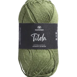 Tilda, bomull/akrylgarn, skogsgrön