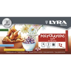 Torrpastell Polycrayons, 12 st